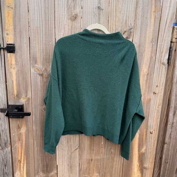 Anthropologie Pilcro Alani 100% Cashmere Sweater Holly Green Size Large - Picture 6 of 6